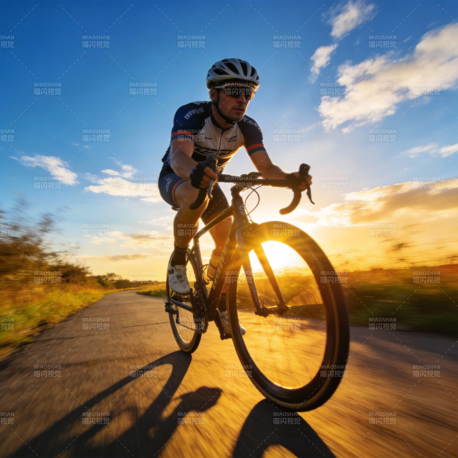 骑行追日图片