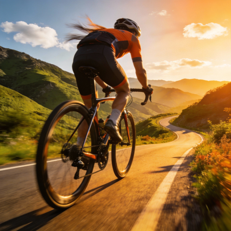 骑行山间 追光而行图片