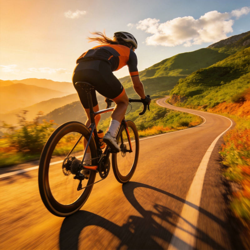 骑行山间 追光而行图片