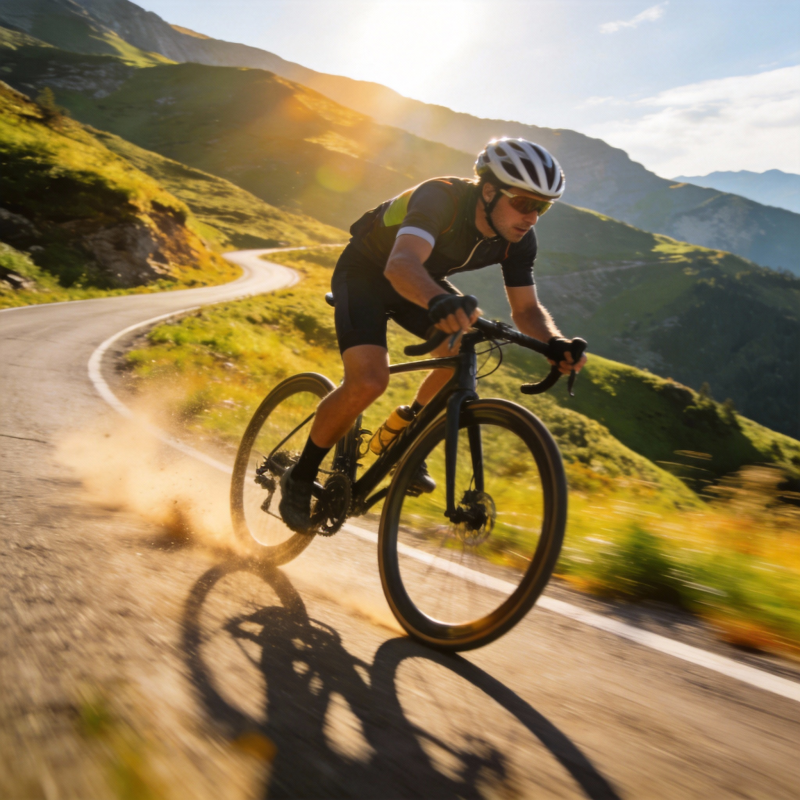 山地骑行追光行图片