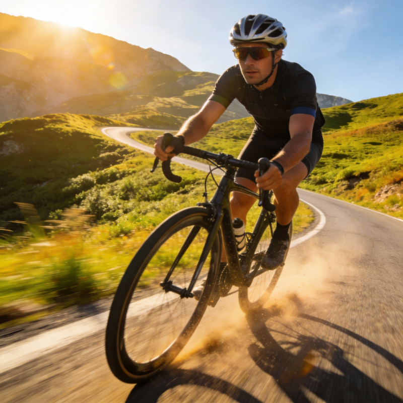 山地骑行 阳光洒满路图片