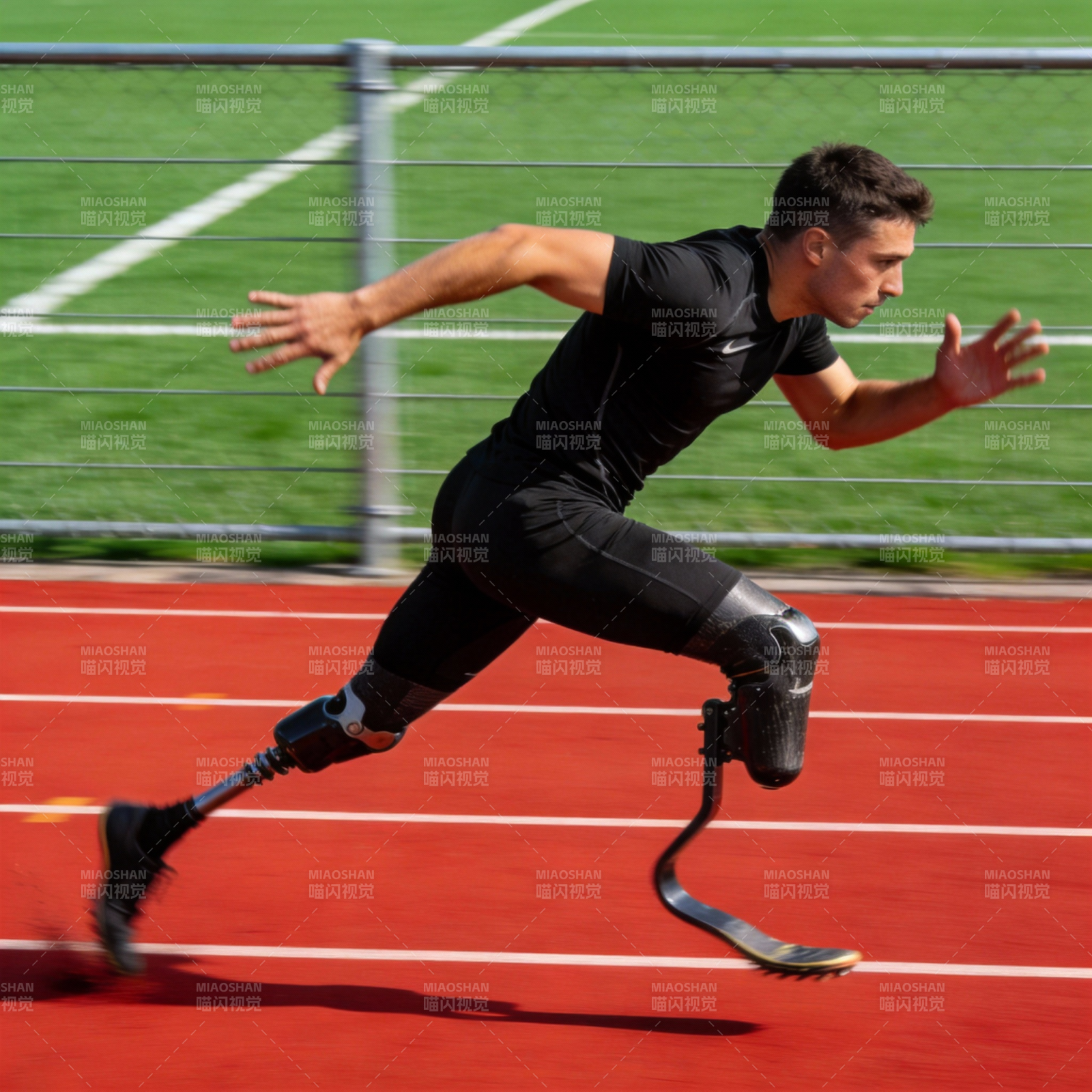 残奥健儿冲刺瞬间图片