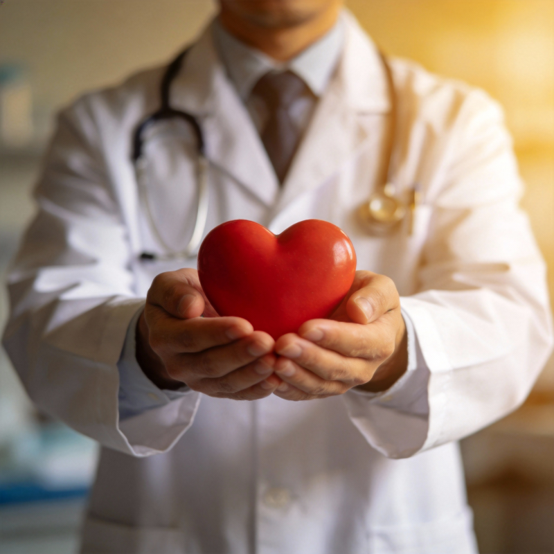 医生手捧红心图片