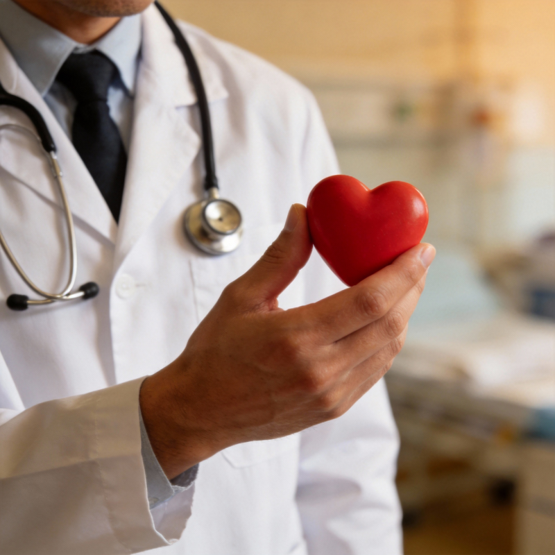 医生手捧红心图片