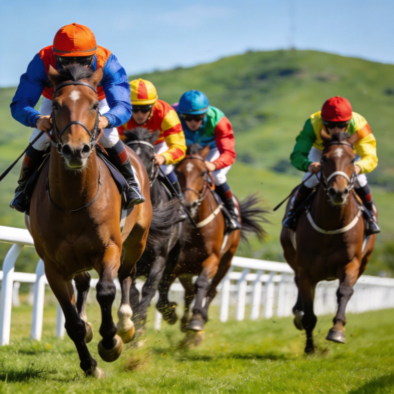 赛马激烈竞速图片