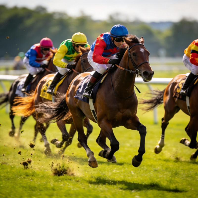 赛马激烈竞速图片