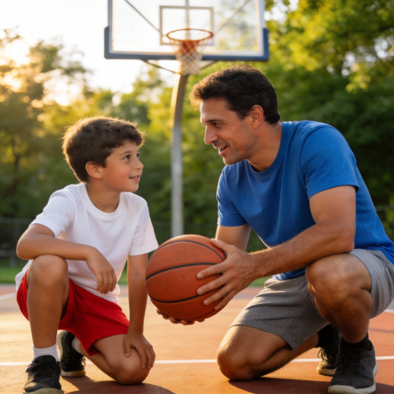 父子篮球时光图片