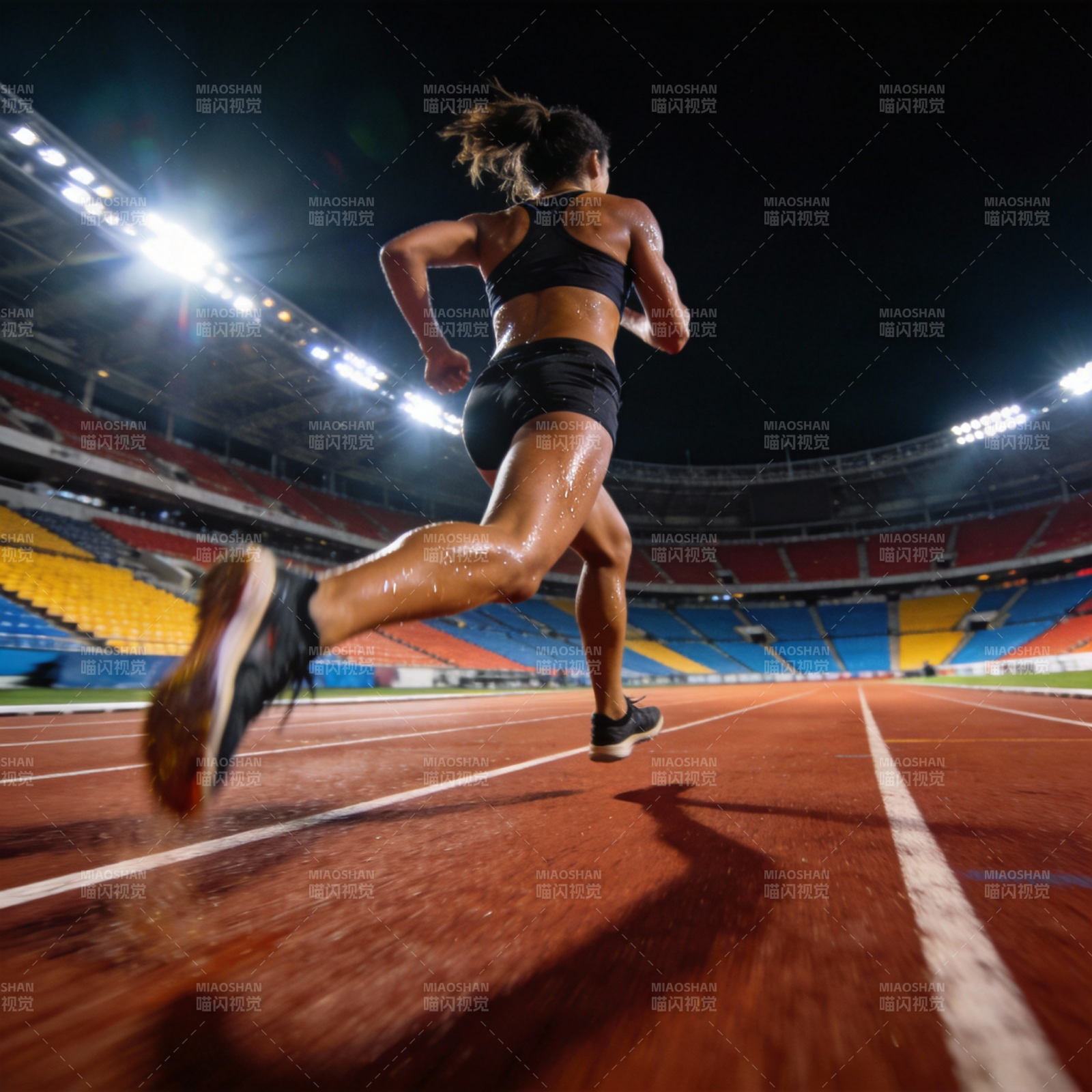 夜跑冲刺 光影追梦图片