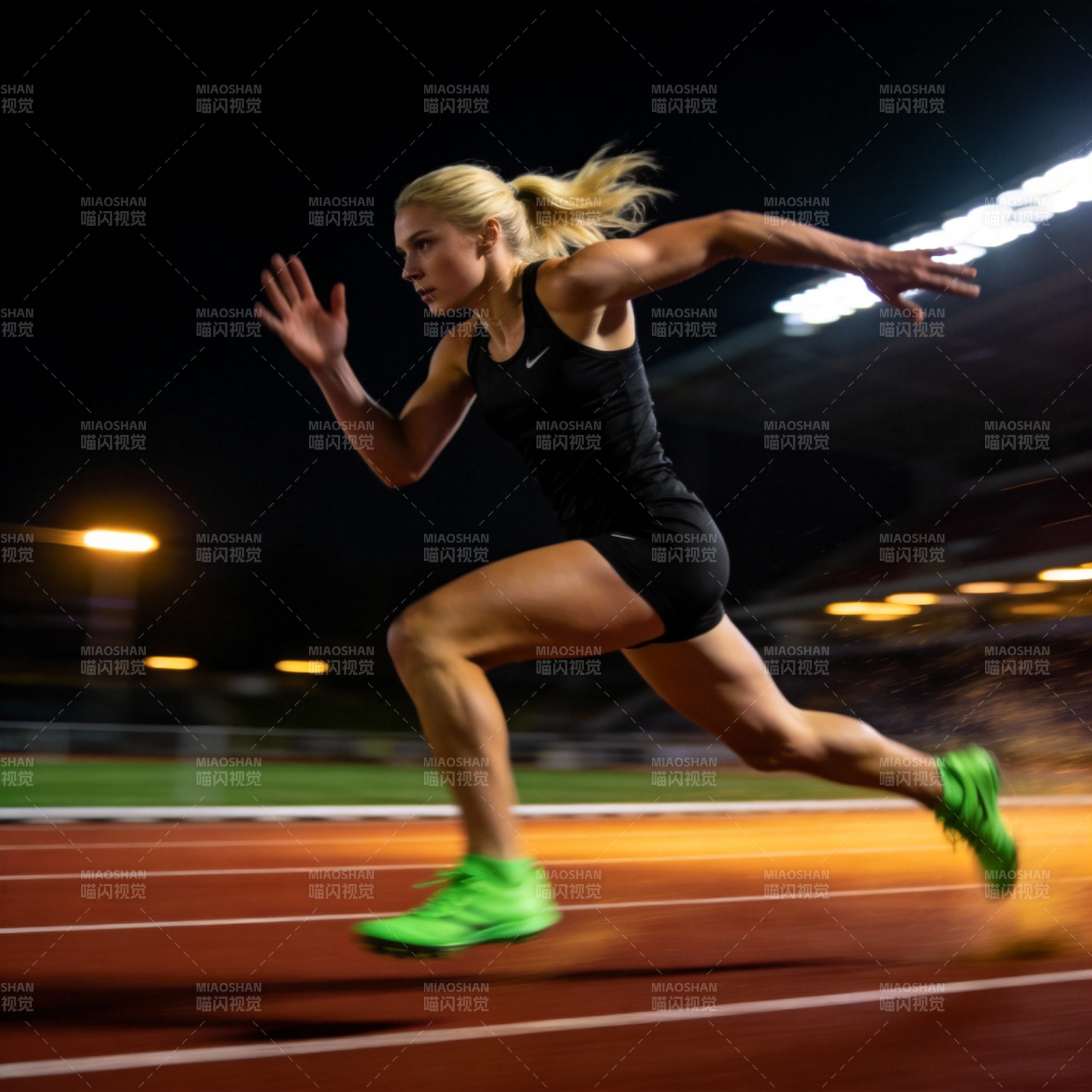 夜跑冲刺瞬间图片