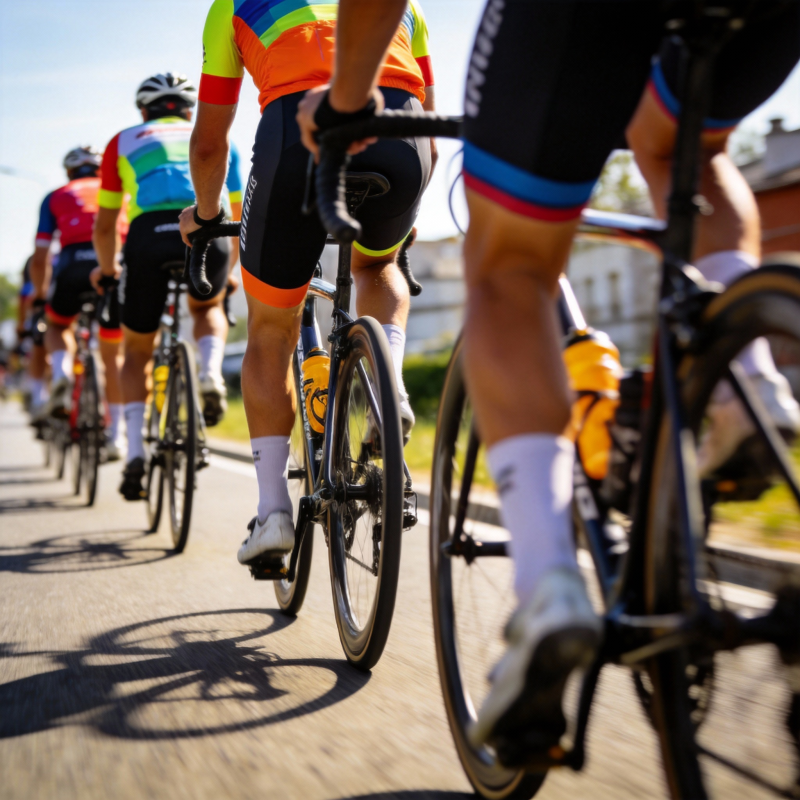 骑行队伍前行图片