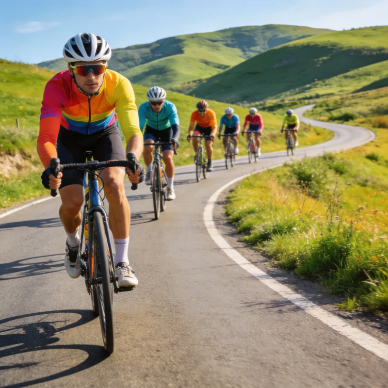 骑行山间美景图片