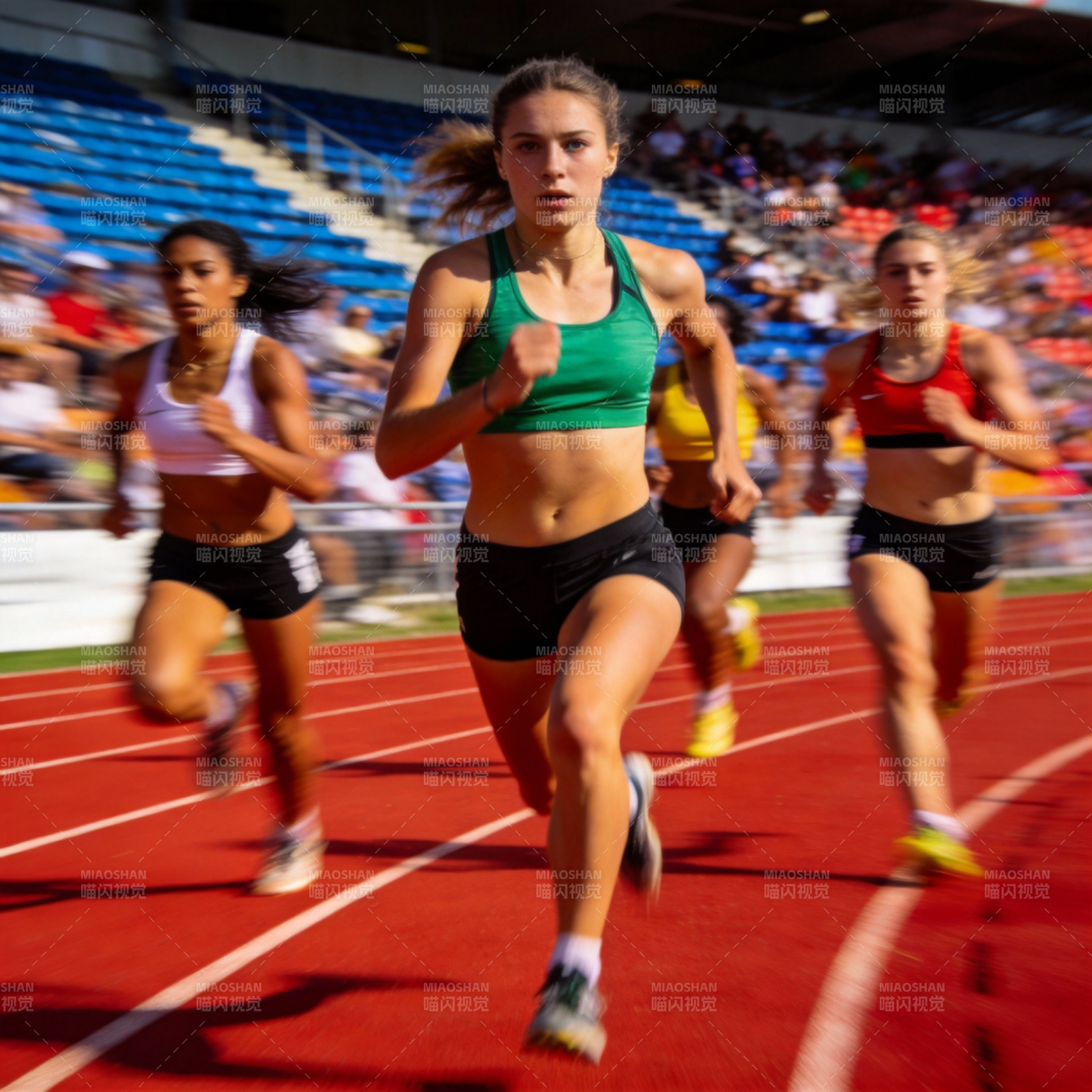 田径赛冲刺瞬间图片