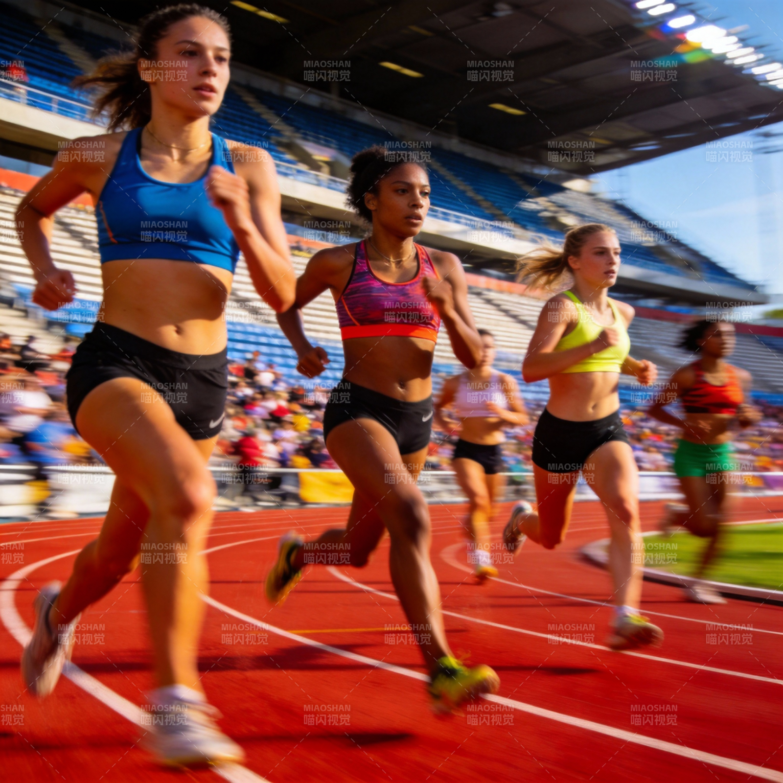 田径赛冲刺瞬间图片