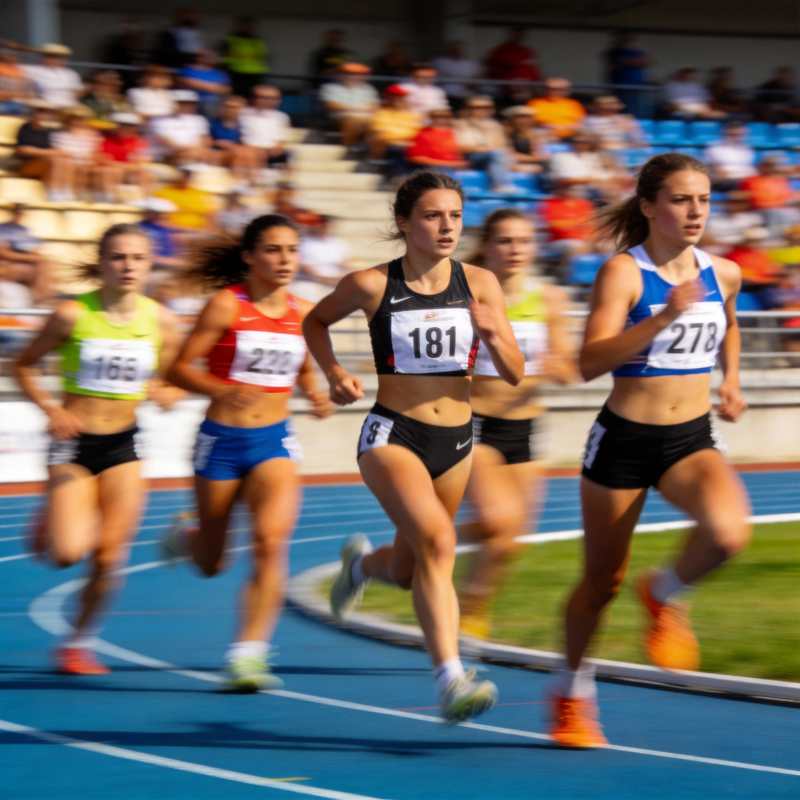 田径赛跑激烈对决图片