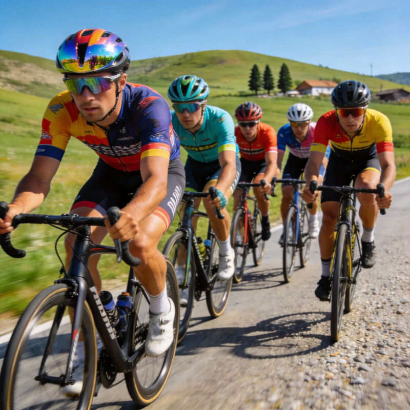 骑行者疾驰山间图片