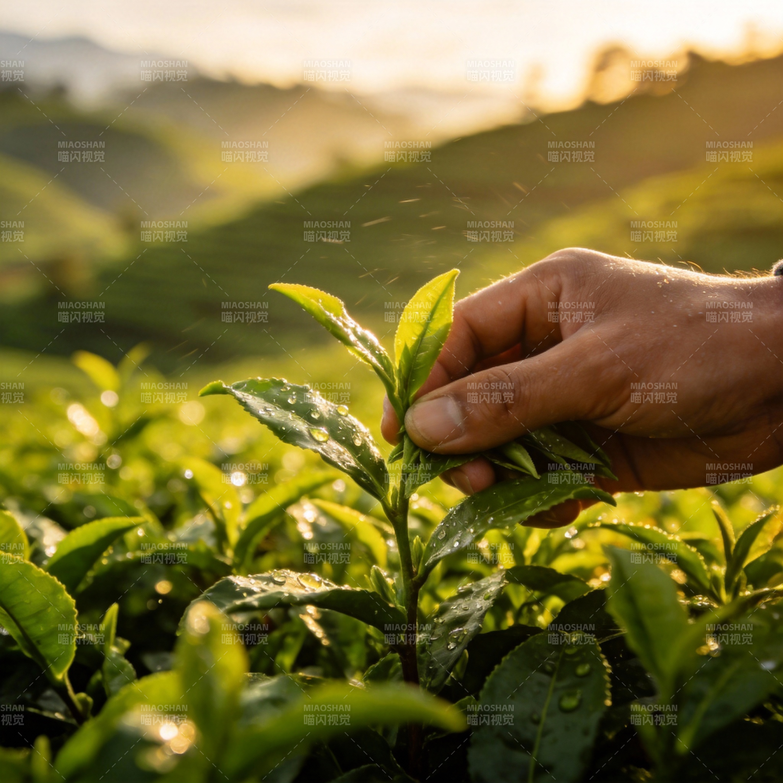 晨光采茶图片