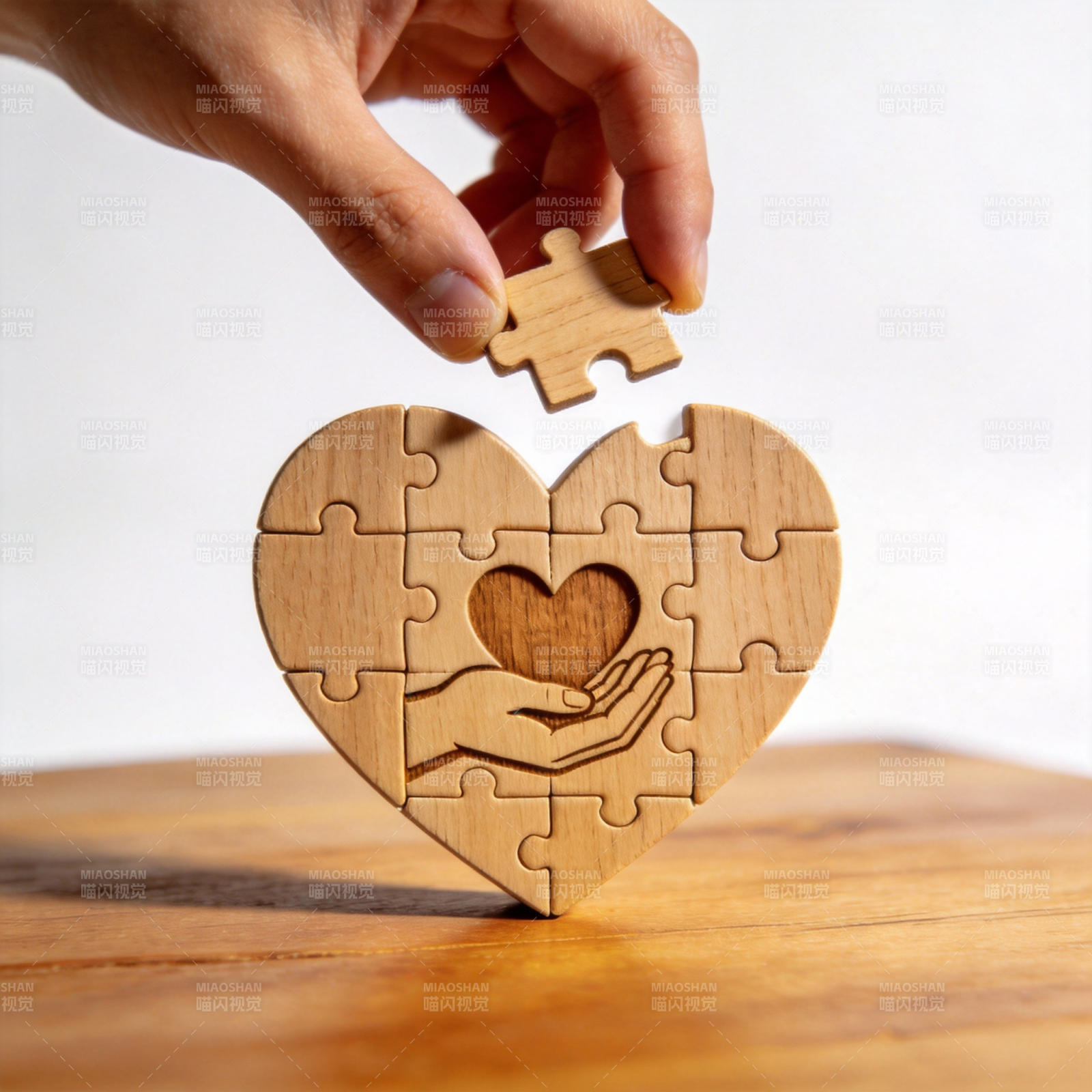 心形拼图 爱的完整图片