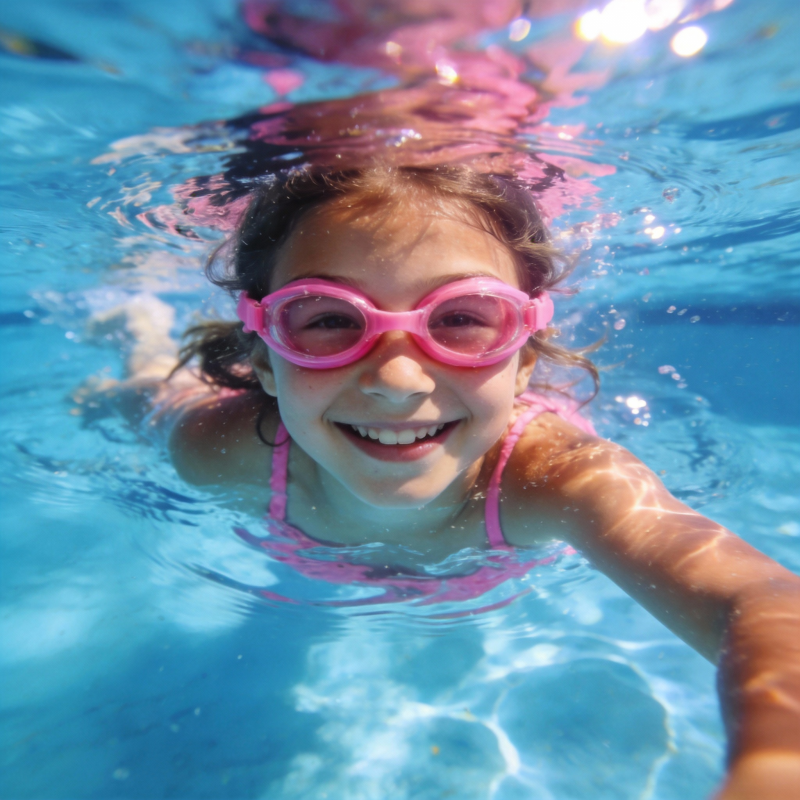 水中欢笑的小女孩图片