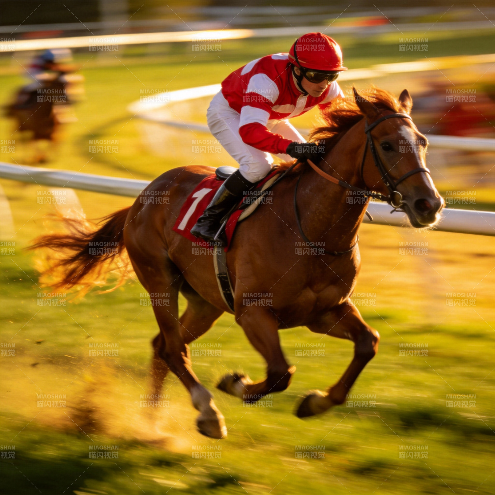 骏马疾驰赛场图片