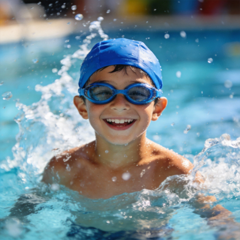 泳池中的快乐瞬间图片