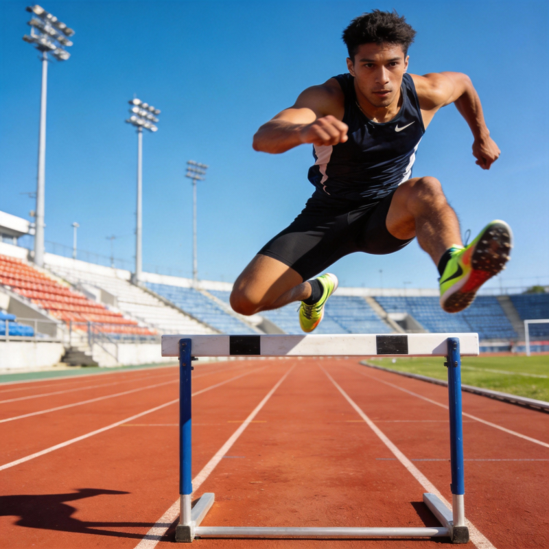 跨栏飞驰瞬间图片