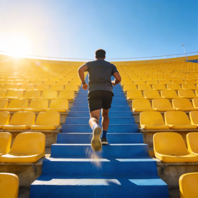 奔跑在阳光下的阶梯图片