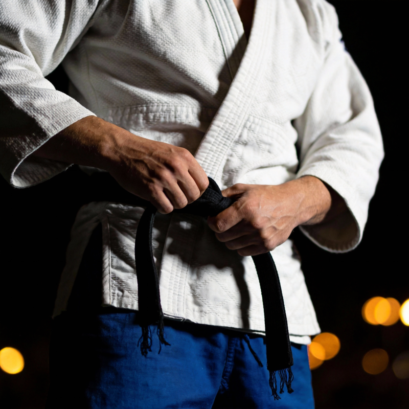 系带的武术家图片