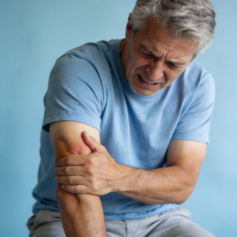 老人肘部疼痛图片