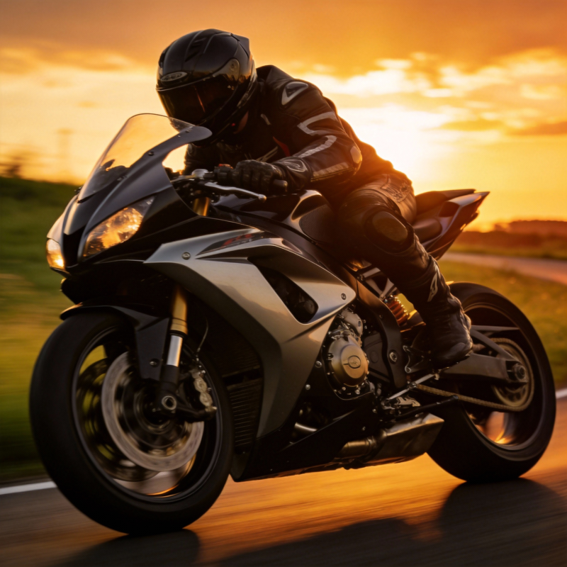 夕阳下的疾驰骑士图片