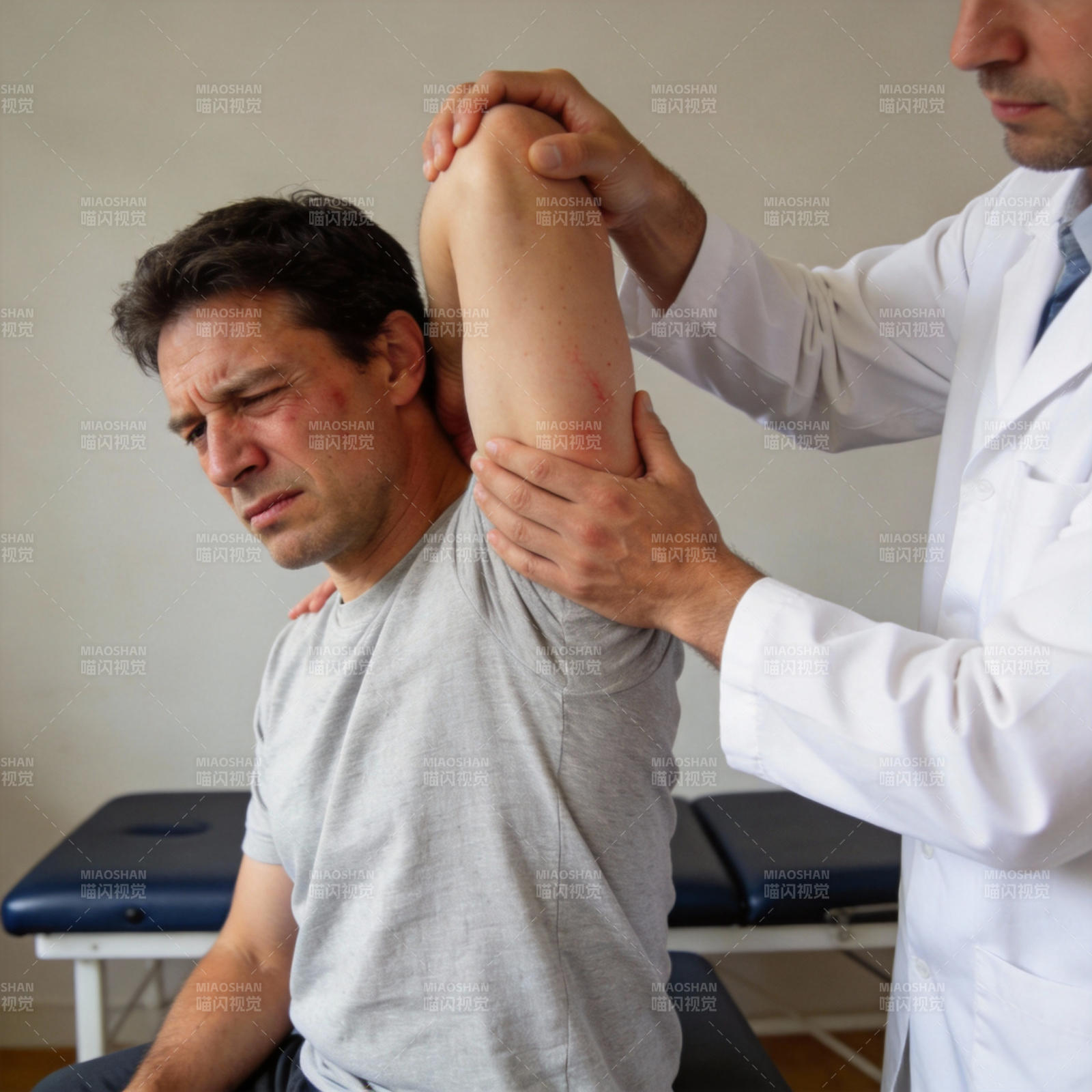 医生检查患者肩部图片