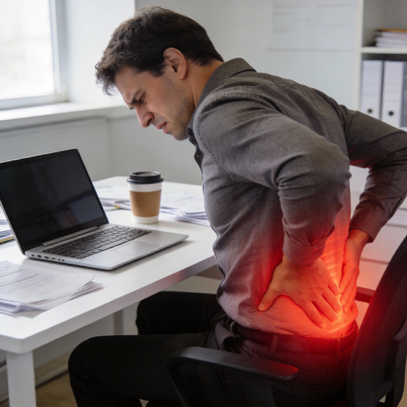 久坐腰痛困扰图片