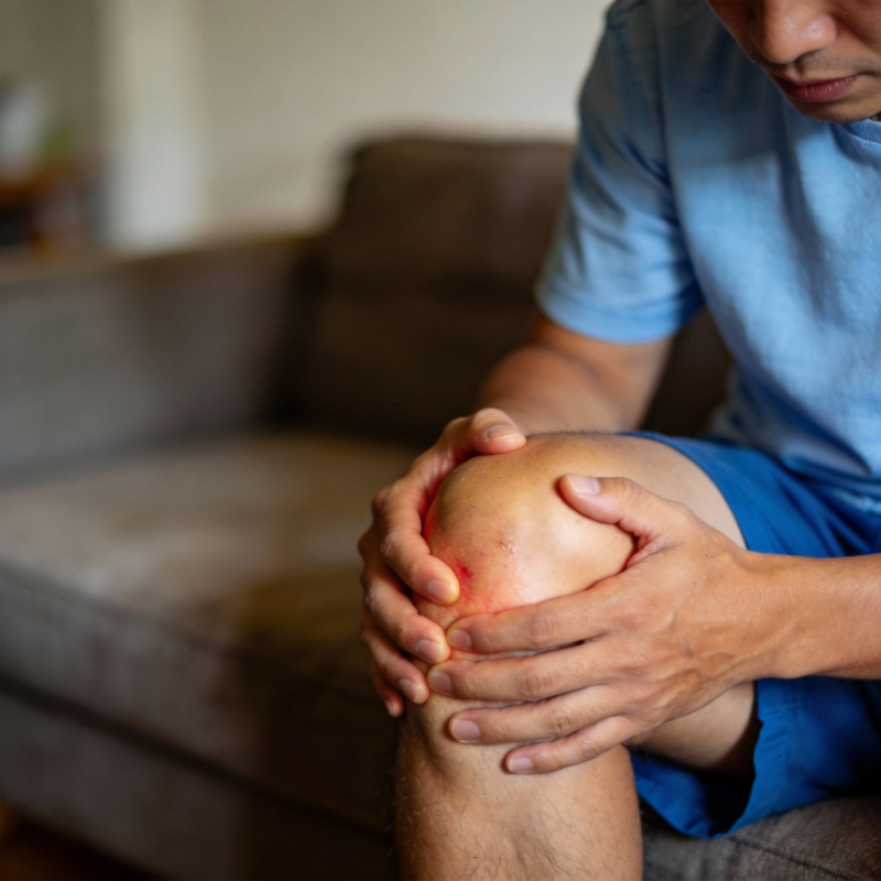 膝盖疼痛困扰图片