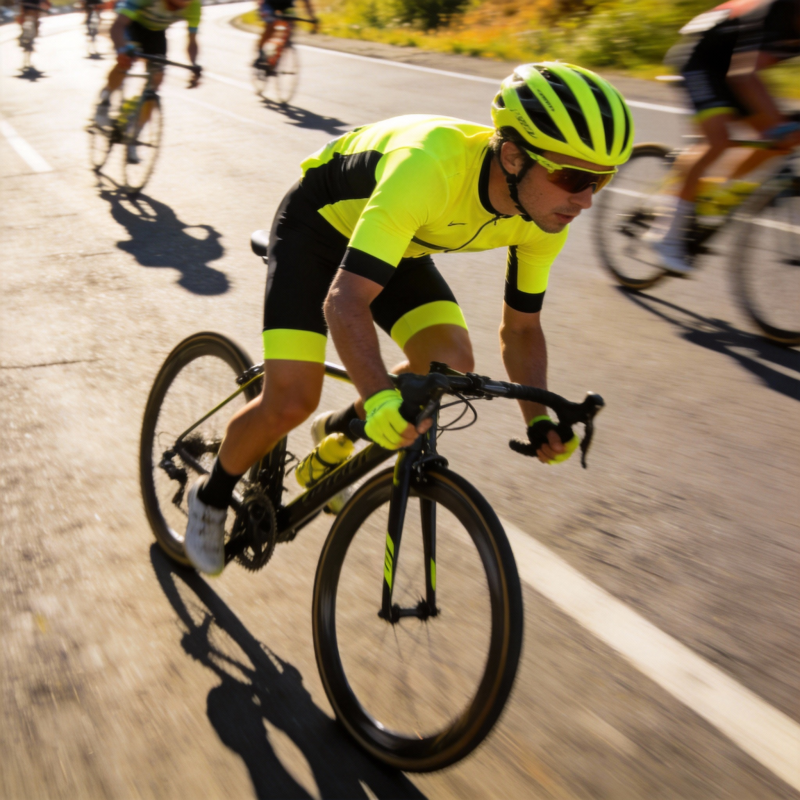 骑行者疾驰瞬间图片