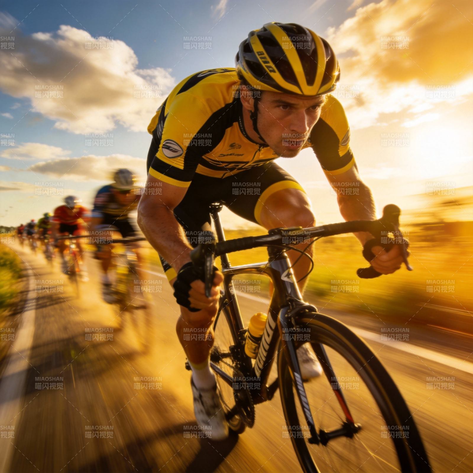 疾驰的骑行者图片