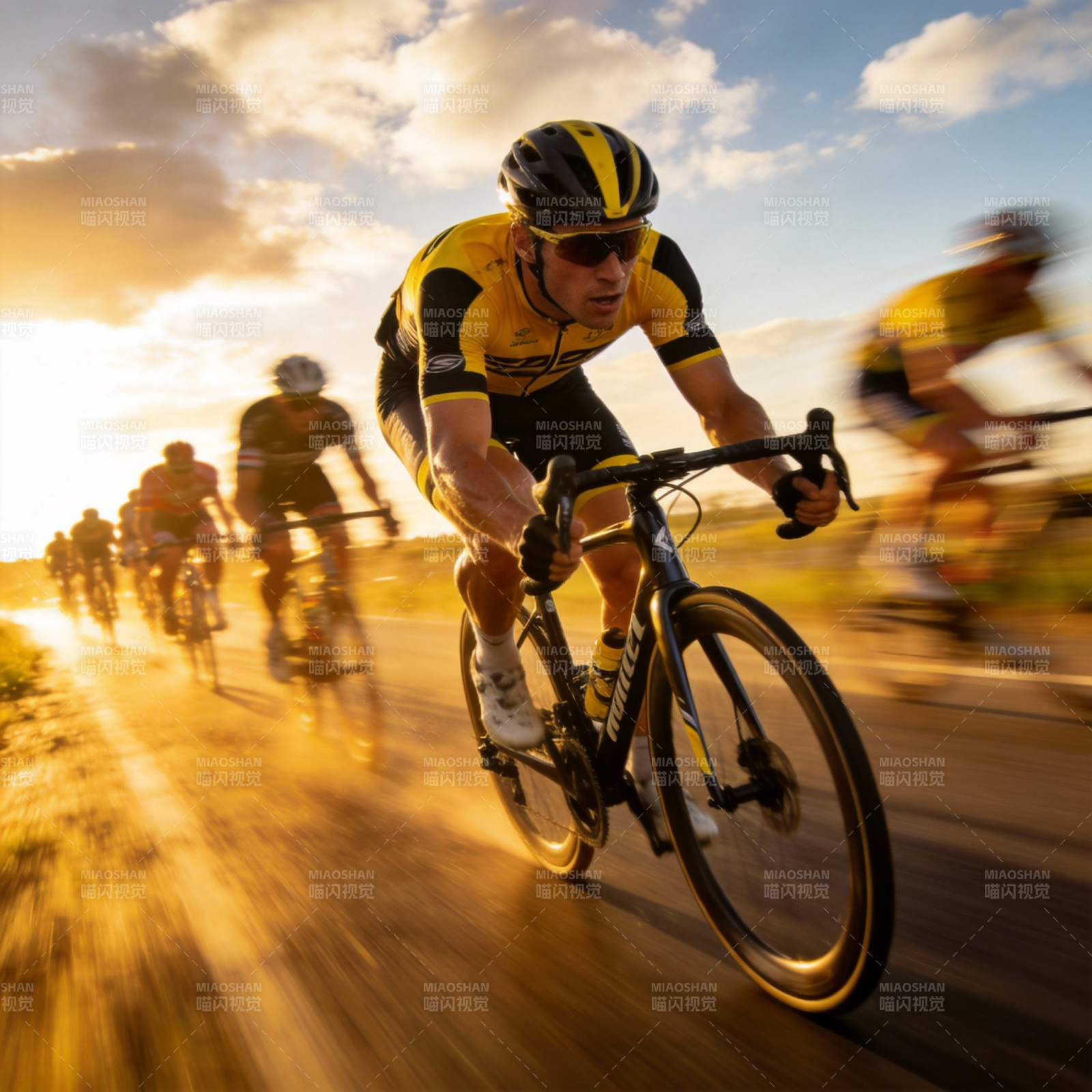 疾驰的骑行者图片