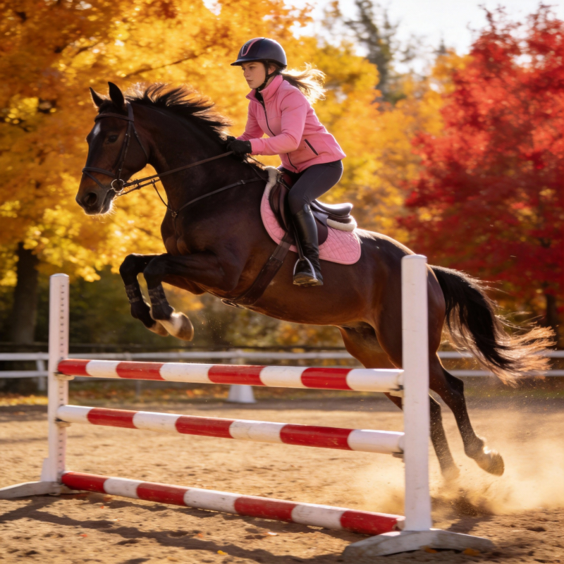 秋日跃马腾空图片
