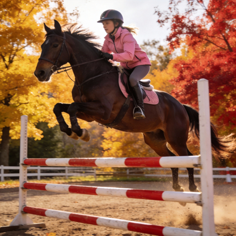 秋日跃马腾空图片