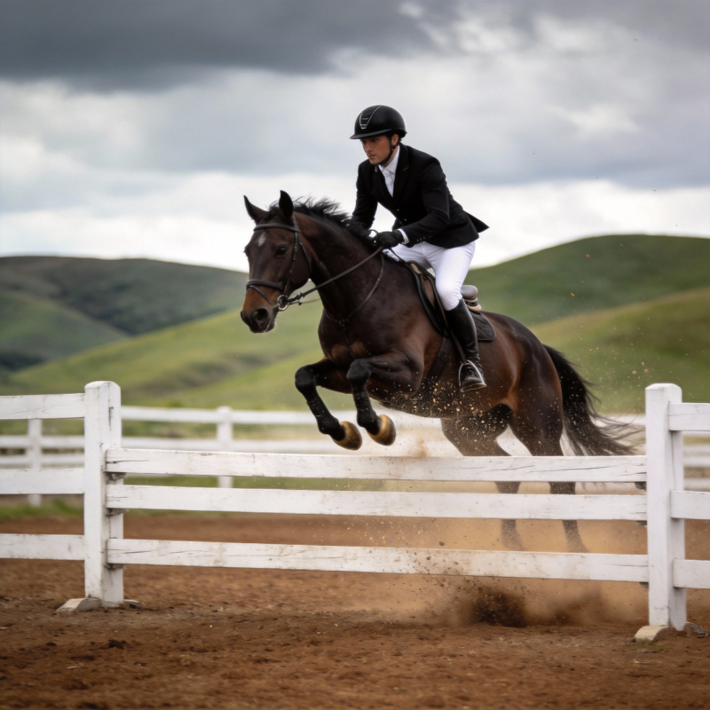 骏马飞跃障碍图片