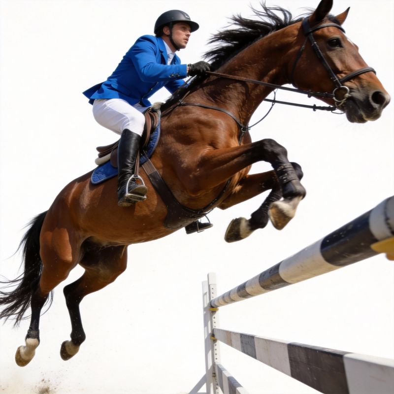 飞跃障碍的骑手图片