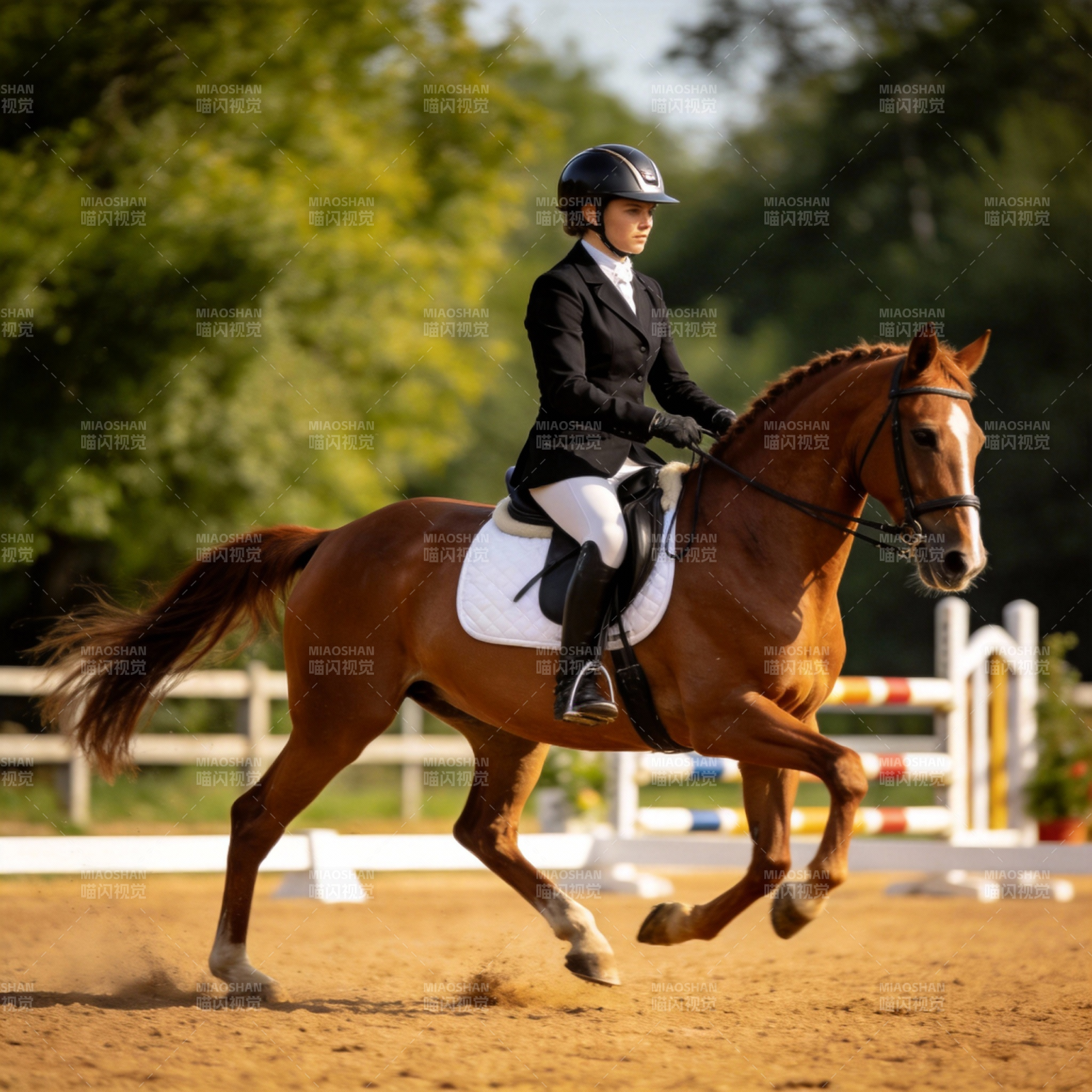 骑手驰骋赛场图片