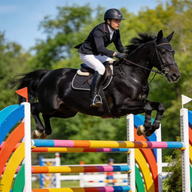 骏马飞跃彩虹障图片