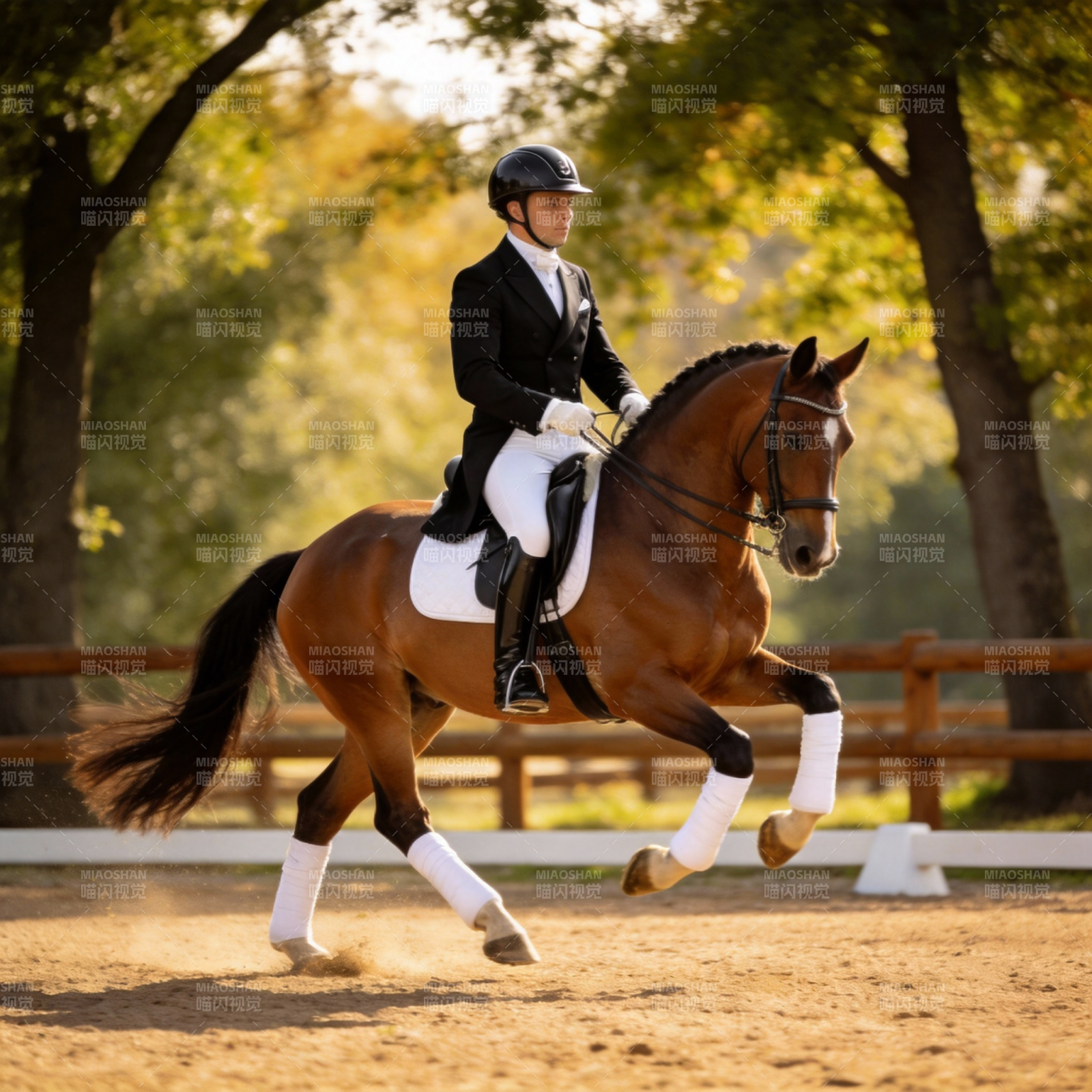 优雅骑手驰骋赛场图片