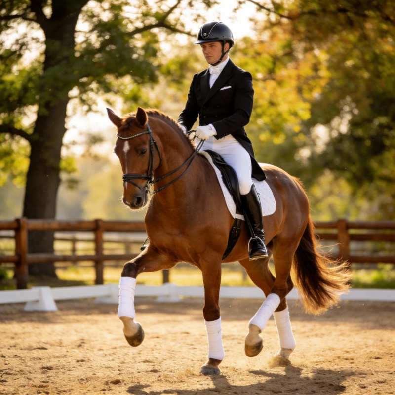 优雅骑手与骏马共舞图片