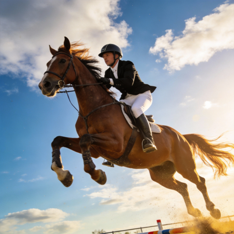 骏马腾空跃障图片