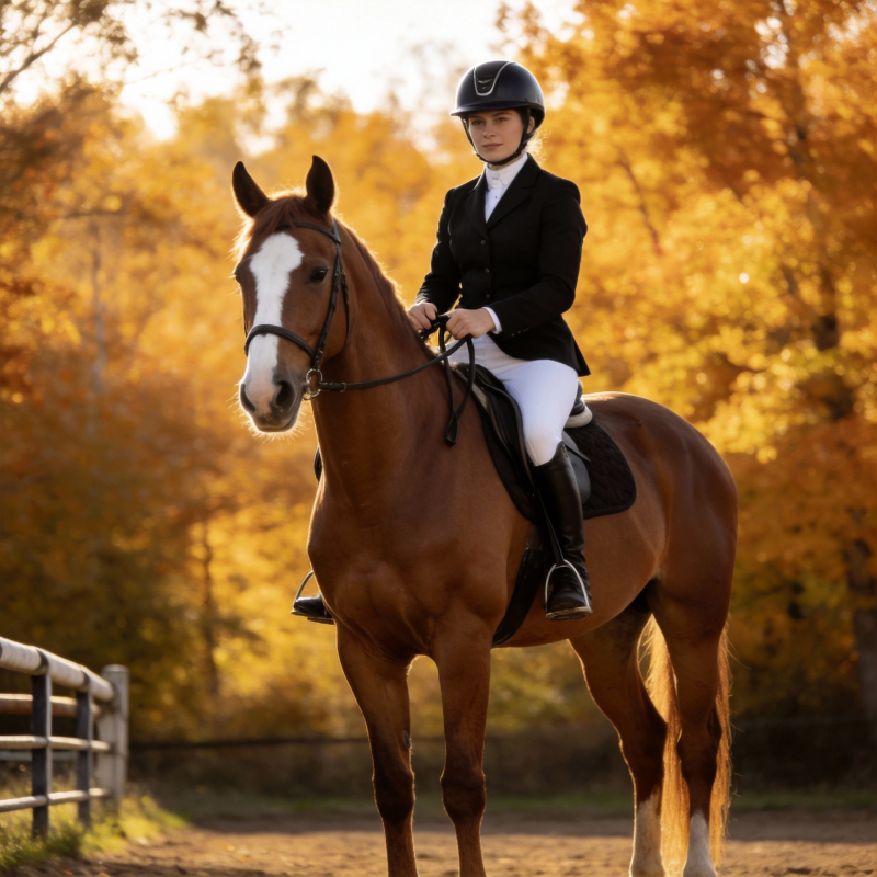 秋日骑马图图片