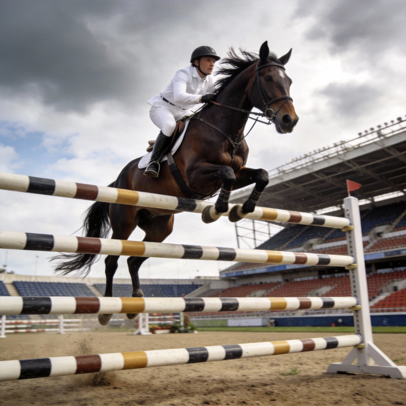飞跃障碍的骑手图片