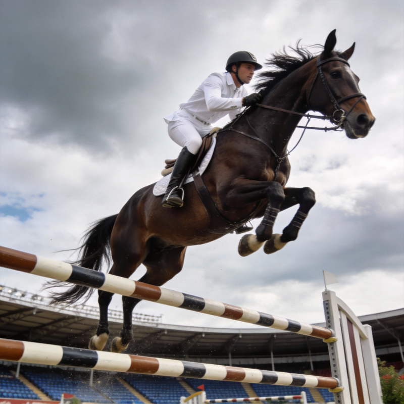 马术飞跃瞬间图片