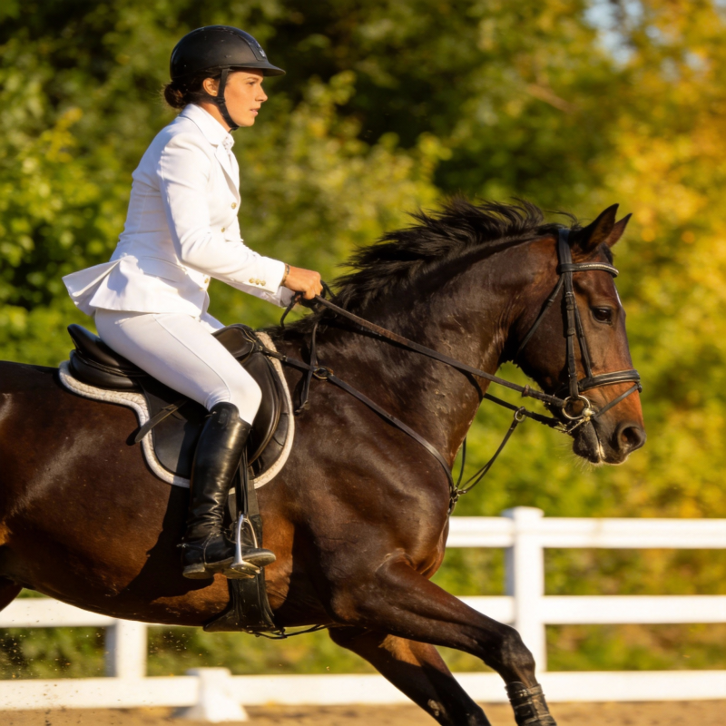 优雅骑手驰骋赛场图片