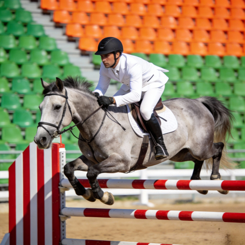 骑手跃马跨栏图片