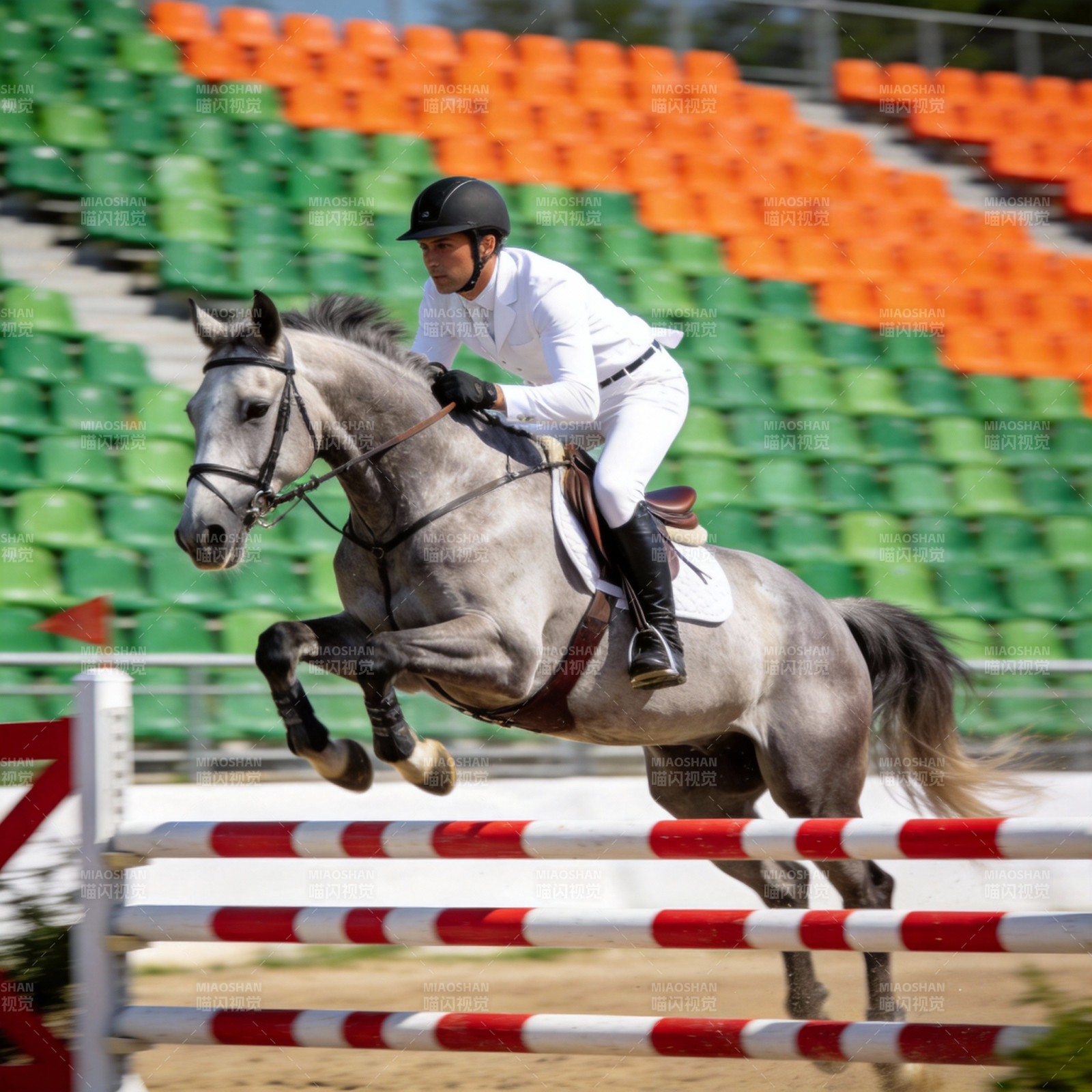 马术飞跃瞬间图片